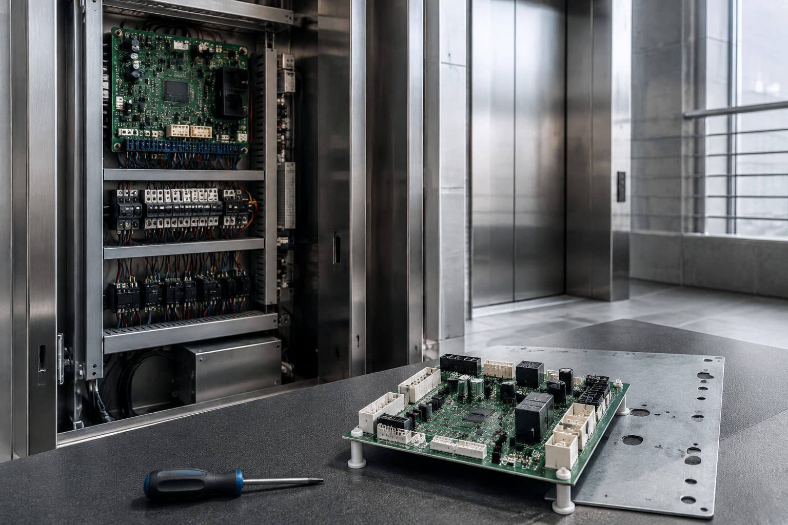 Painel de comando de elevador: falhas e substituição