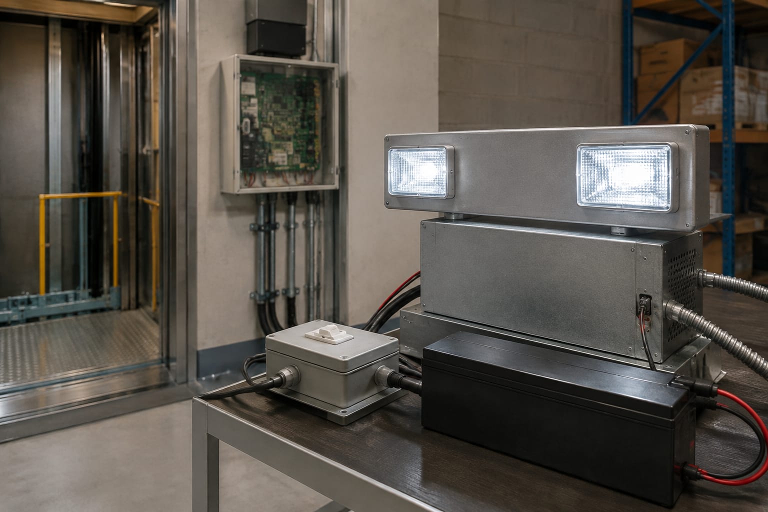 Luz de emergência do elevador: teste e reparo